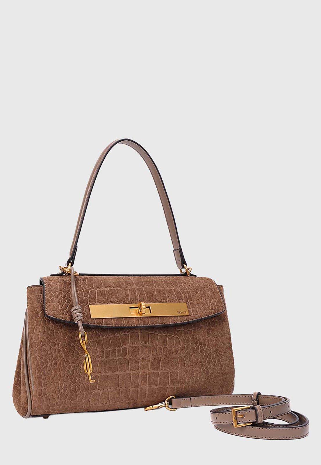 Bolsa Feminina Santa Lolla Estruturada Croco Marrom