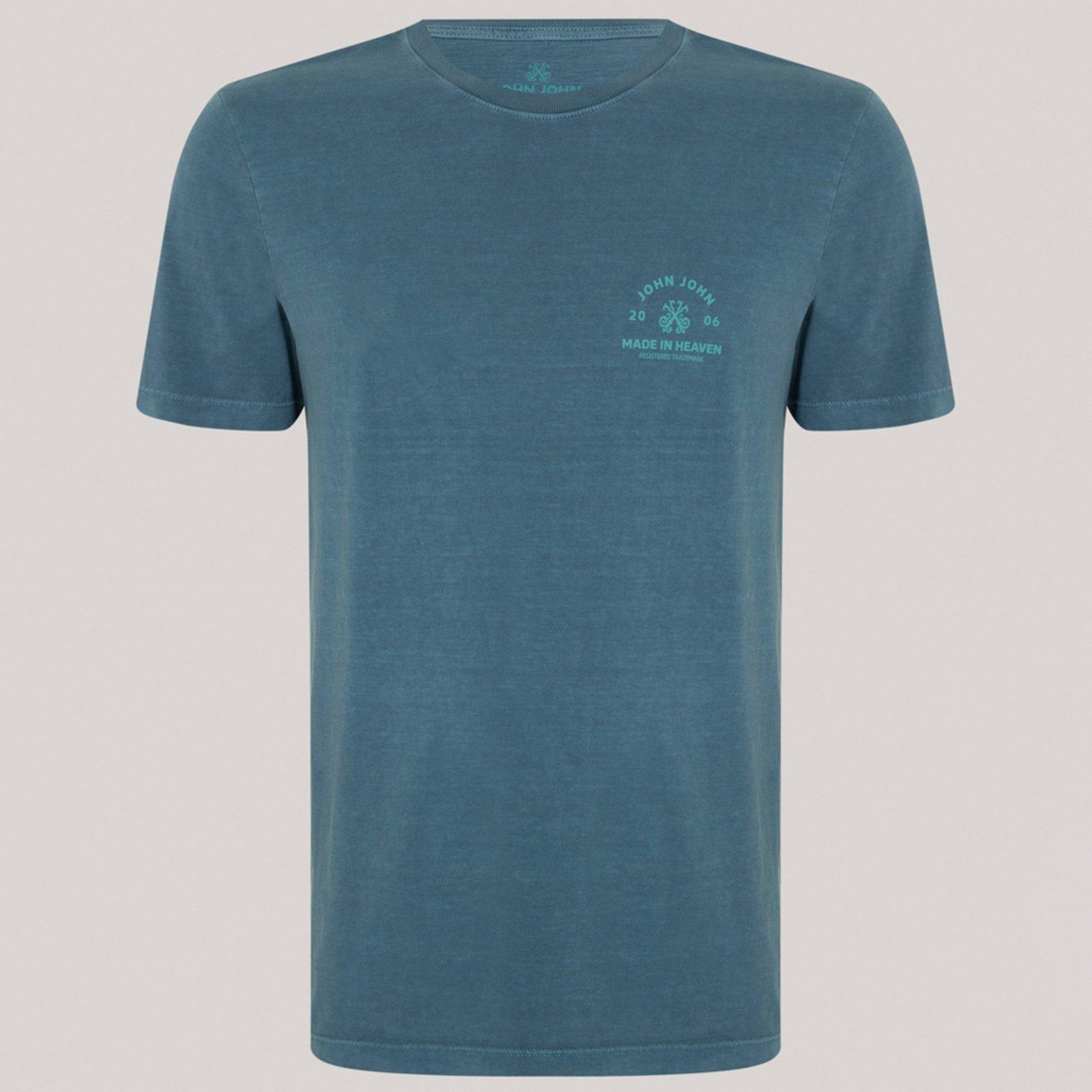 Camiseta John John Trademark Stone Ve26 Azul Masculino