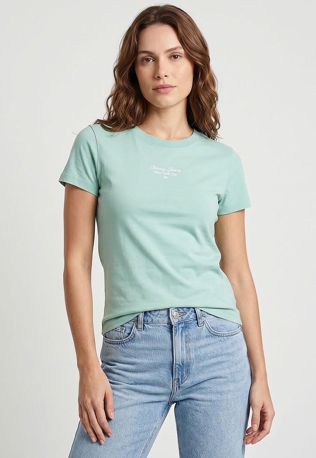 Camiseta Feminina Tommy Jeans Logo Verde