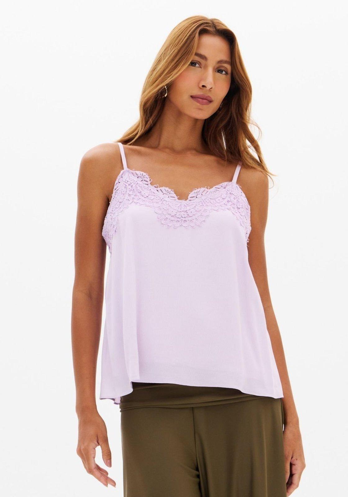 Blusa De Alça Com Renda No Decote Lança Perfume