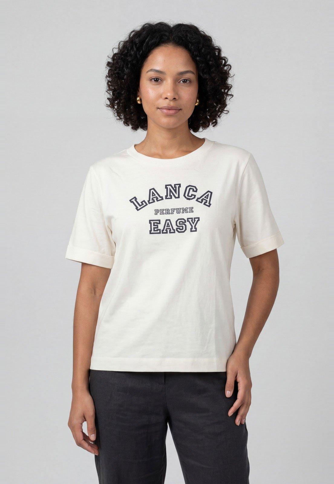 Camiseta Feminina Lança Perfume Decote Redondo Off White
