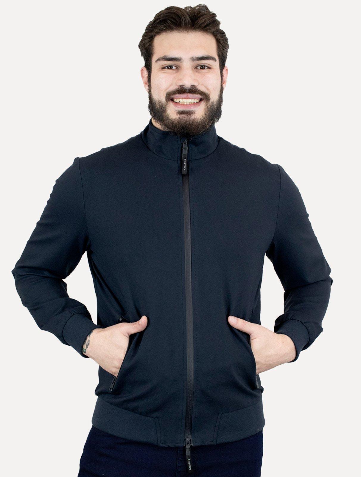 Jaqueta Aramis Masculina Malha Bomber Azul Marinho