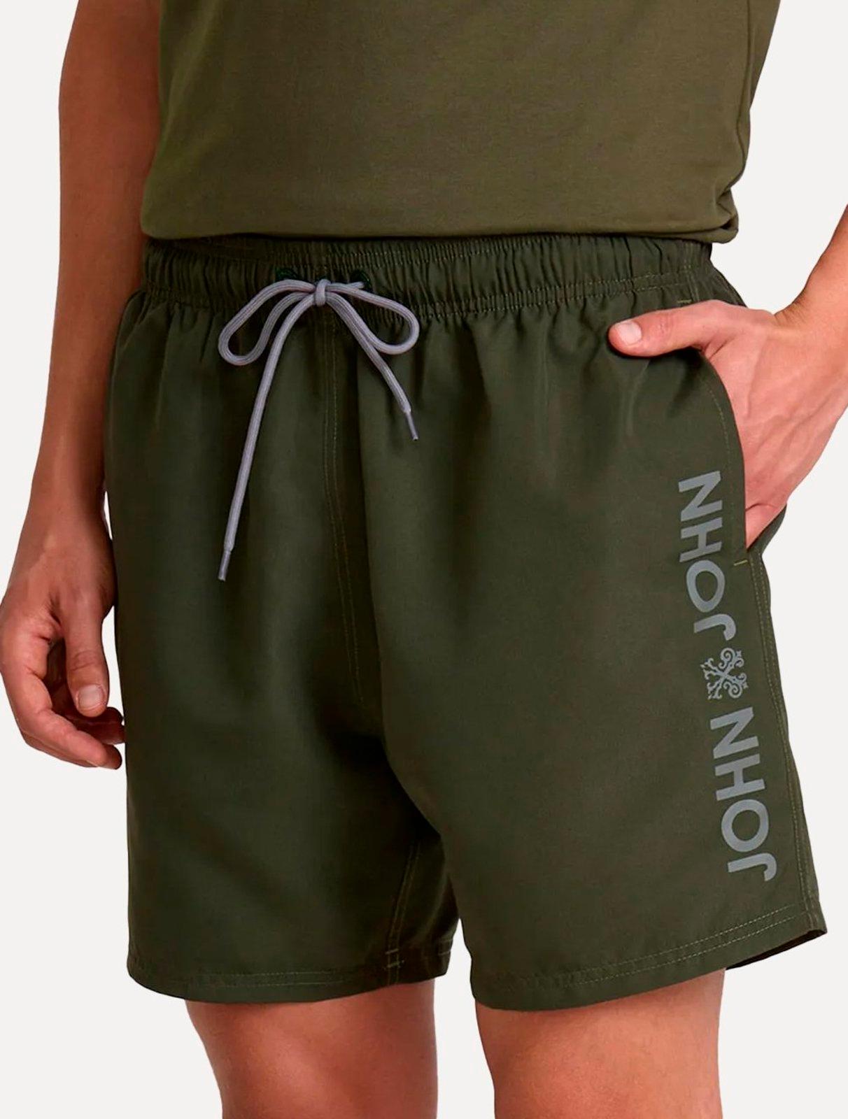 Short John John Masculino Fiji Dark Verde Escuro