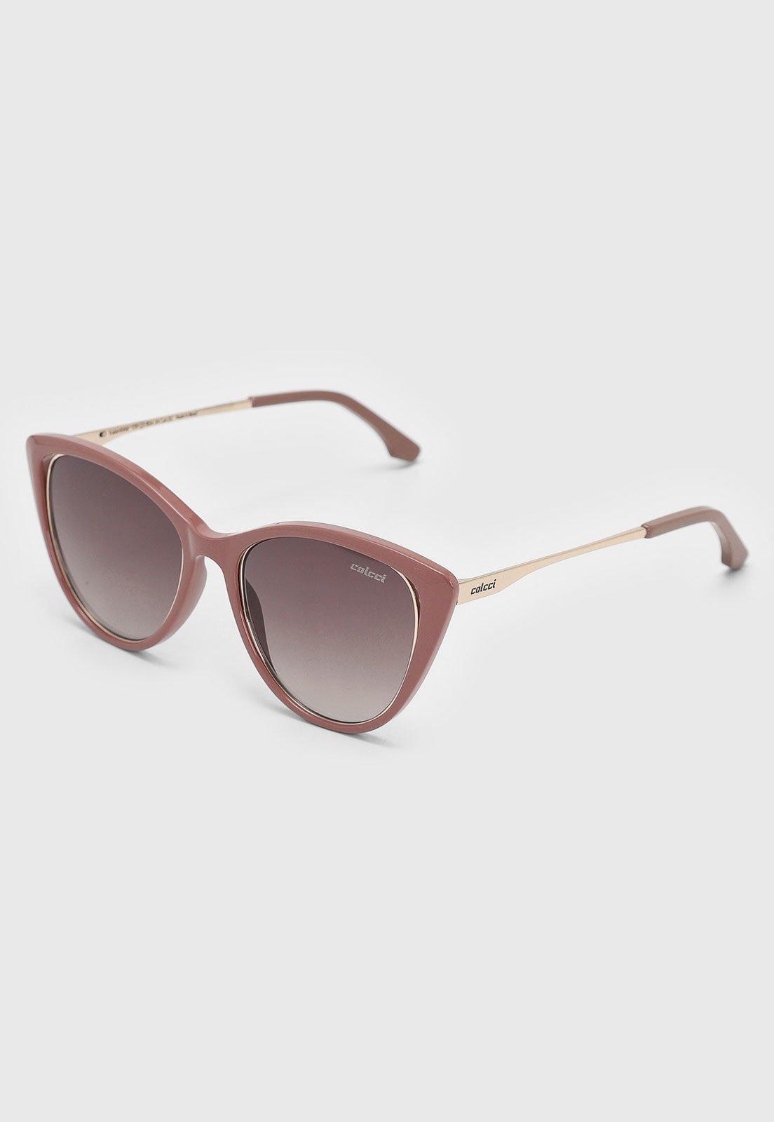 Óculos de Sol Feminino Colcci Gatinho Nude Fechado Lente Degradê