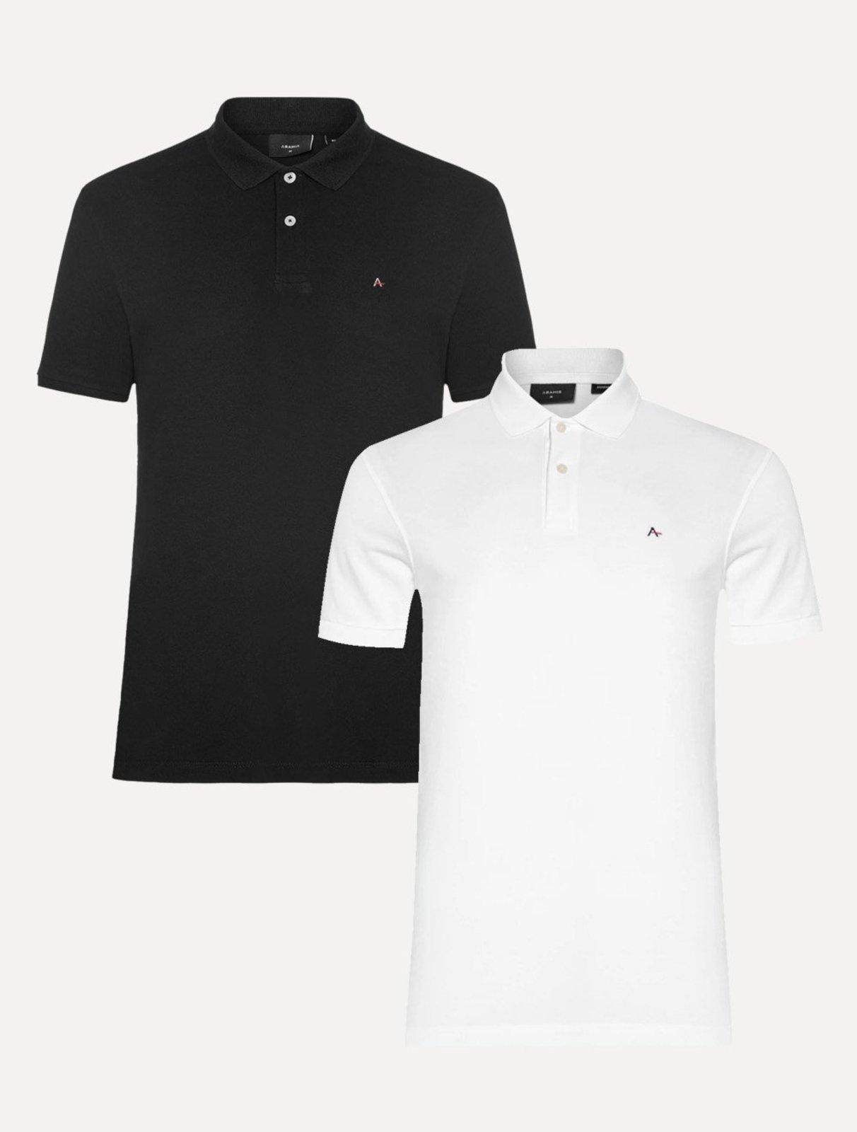 Kit Polo Aramis Masculina Basic Piquet Branca/Preta