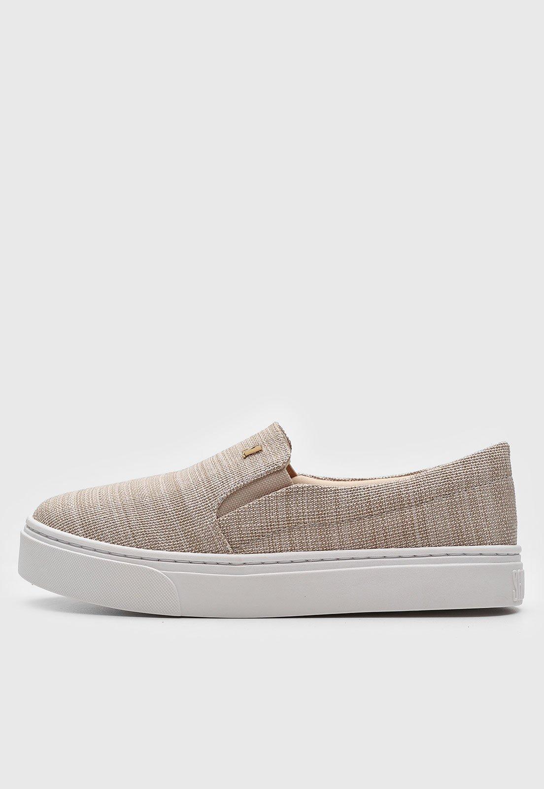 Tênis Slip On Santa Lolla Liso Bege