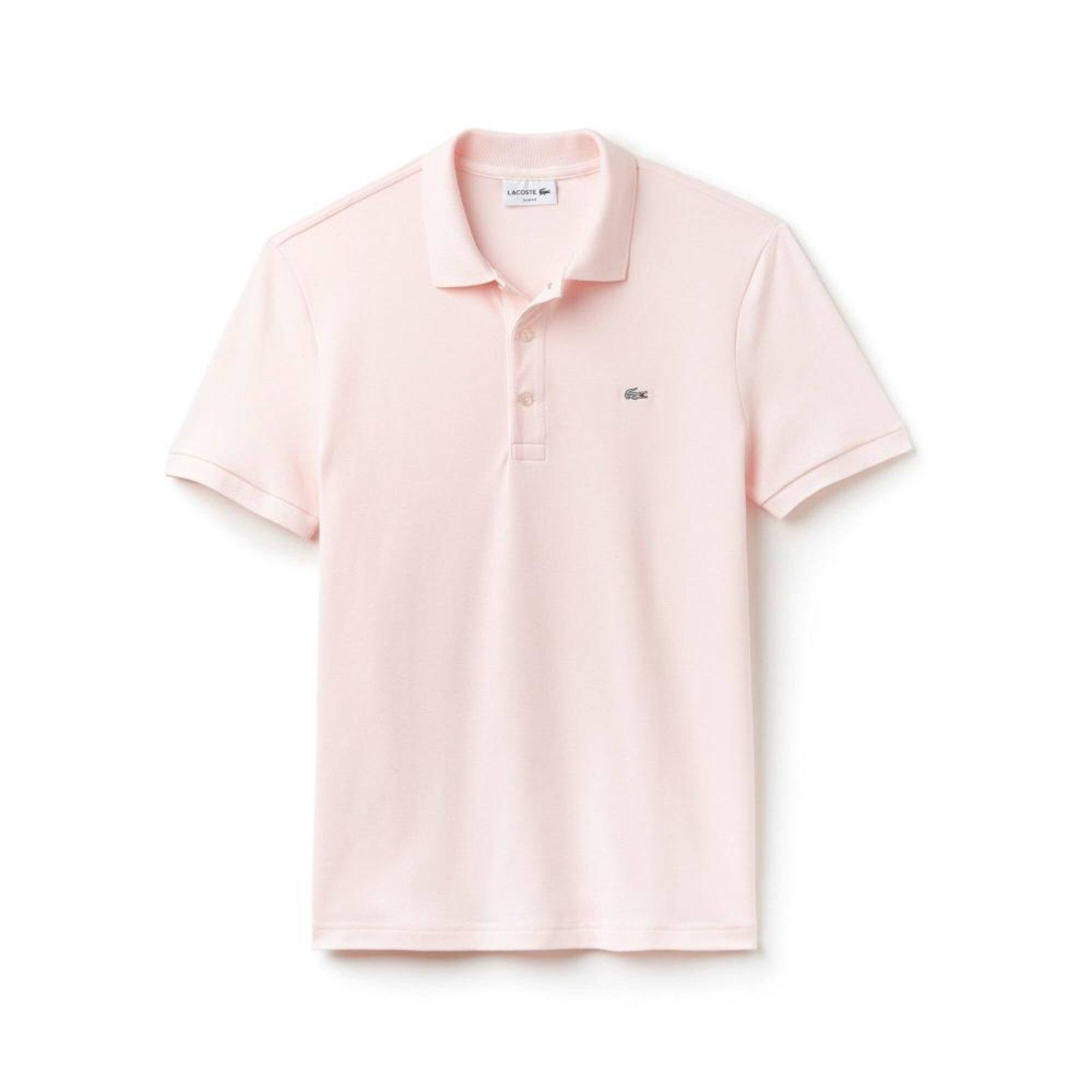 Camisa Polo Lacoste Slim Fit Masculina em Petit Rosa