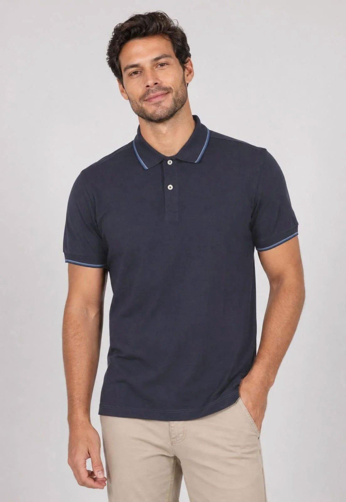 Polo Masculina Aramis Logo Azul