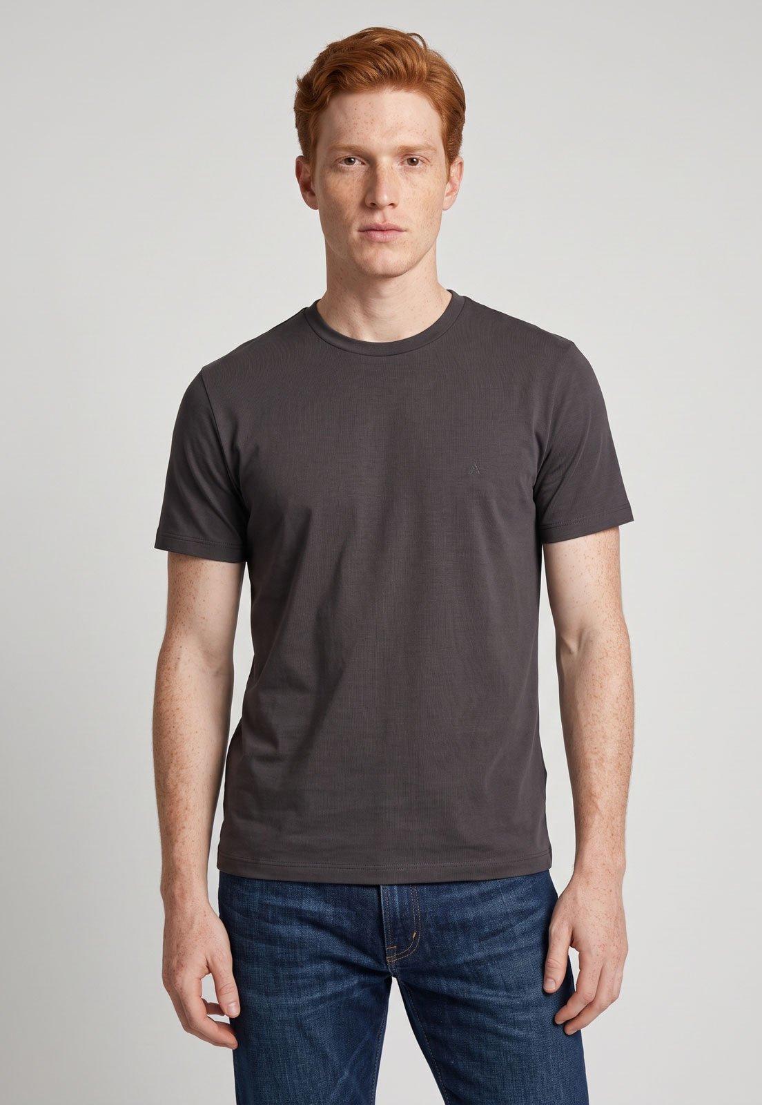 Camiseta Masculina Aramis Gola Redonda Manga Curta Marrom