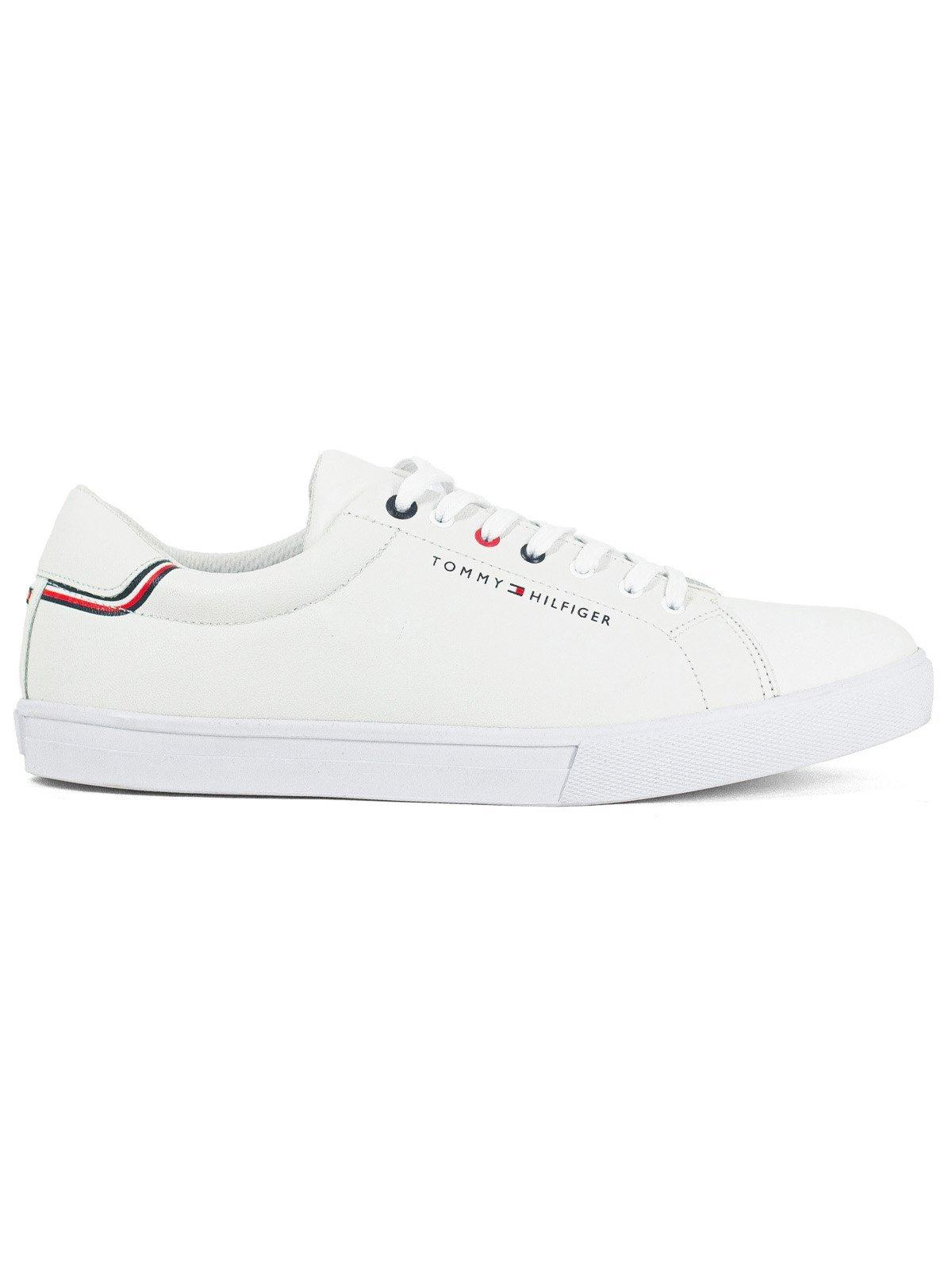 Tênis Masculino Tommy Hilfiger Clássico Hockney 9Y Couro Premium Branco White