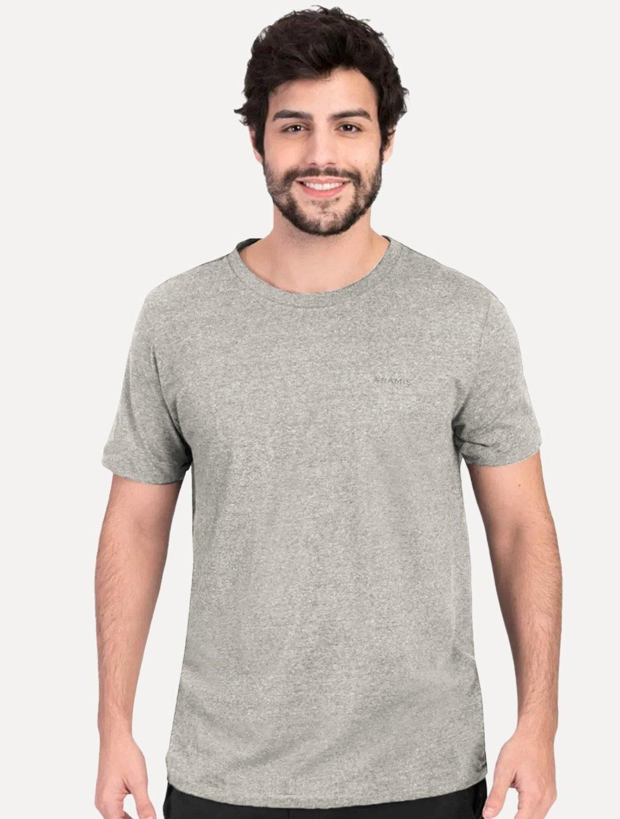 Camiseta Aramis Masculina Eco Lisa Dark Icon Cinza Mescla