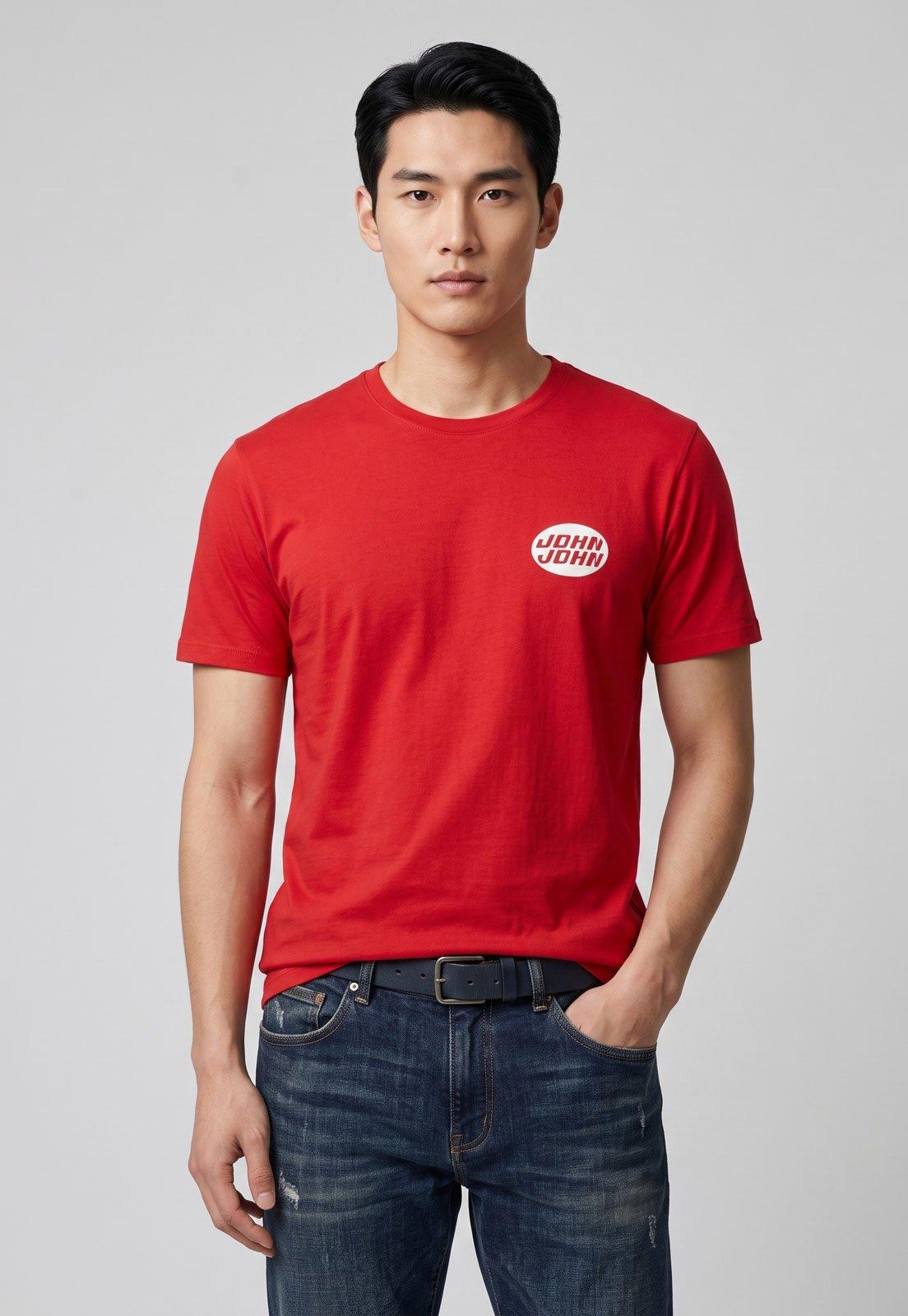 Camiseta Masculina John John Logo Vermelha
