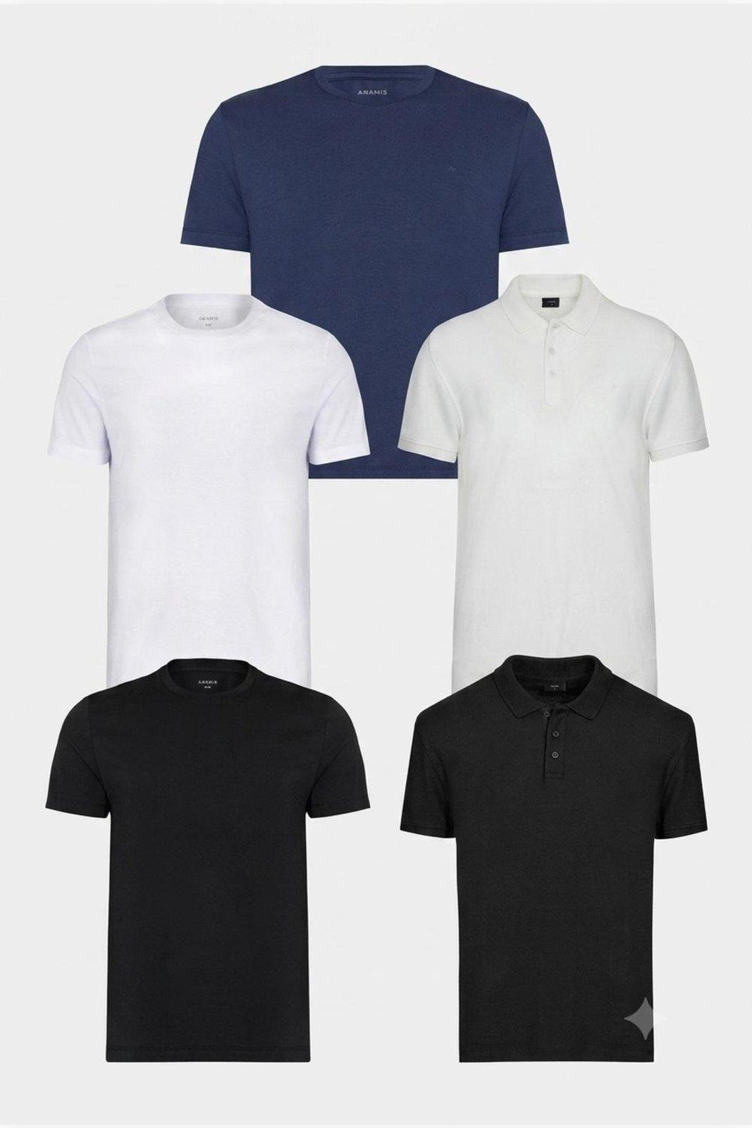 Kit Aramis Casual Completo (2 Polos + 3 Camisetas)