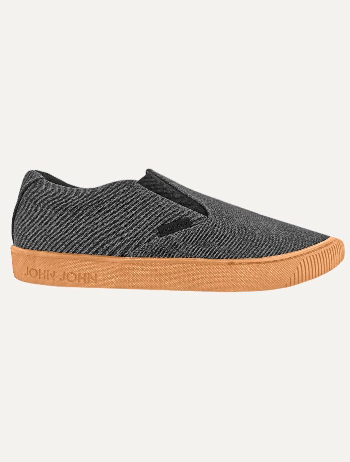 Tênis John John Masculino Slip On Miami Canvas Grafite Mescla