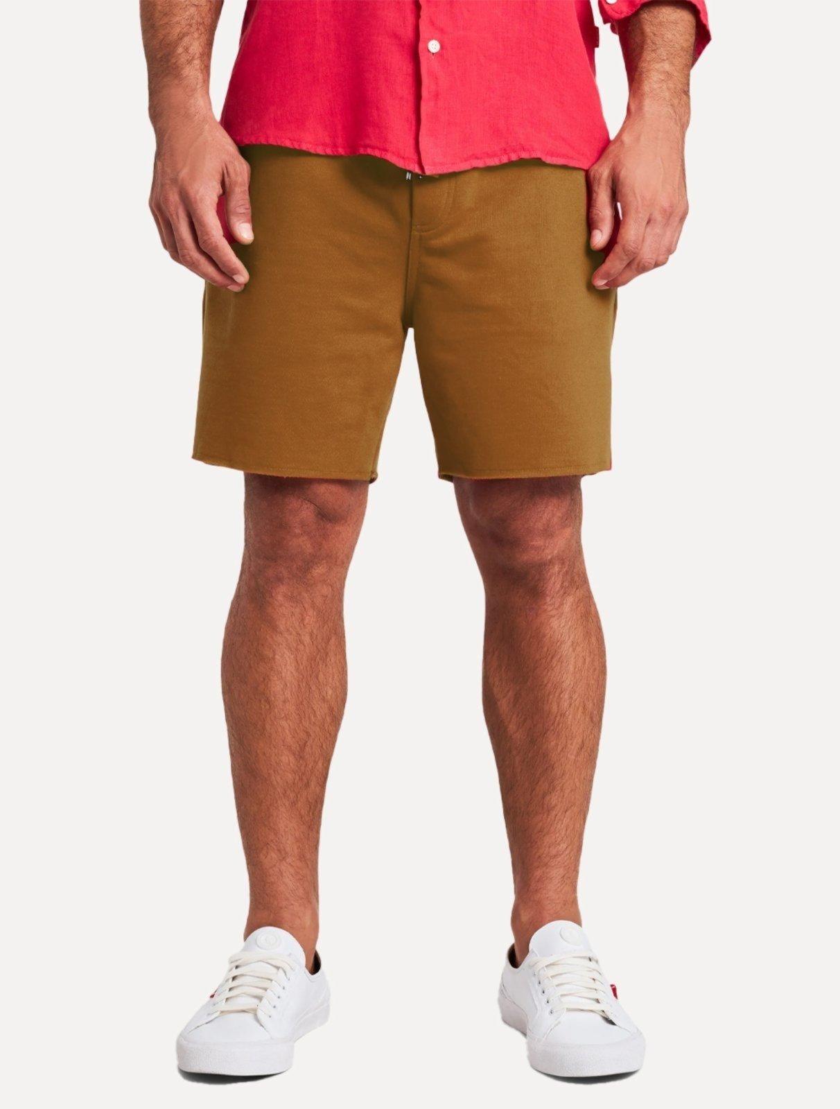 Bermuda Reserva Masculina Moletom Basica New Cáqui Escuro