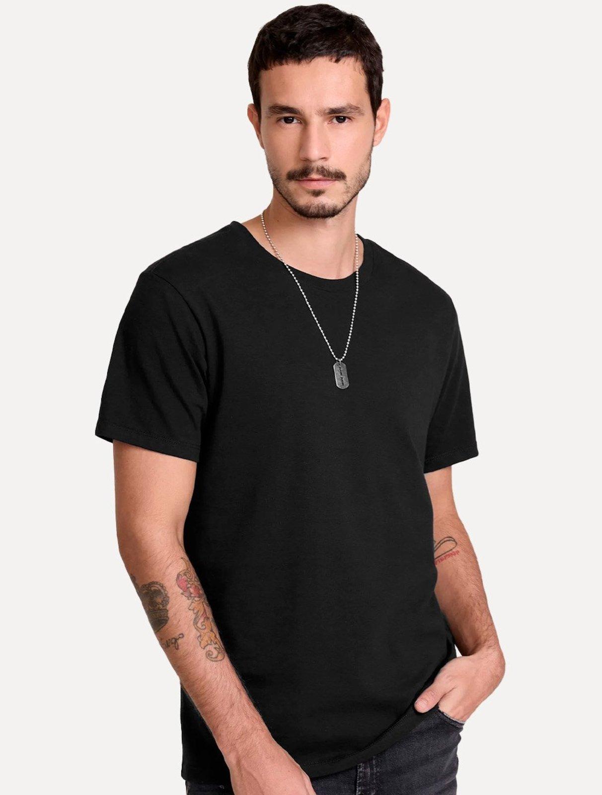 Camiseta John John Masculina Regular Fit Basic Lisa Preta
