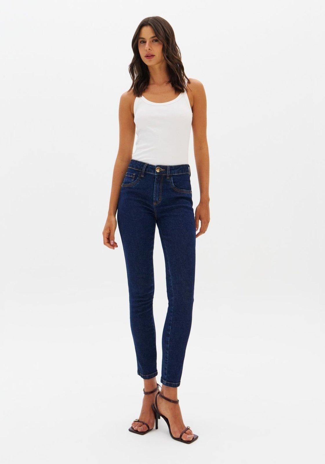 Calça Jeans Skinny Ankle Cintura Média Lança Perfume