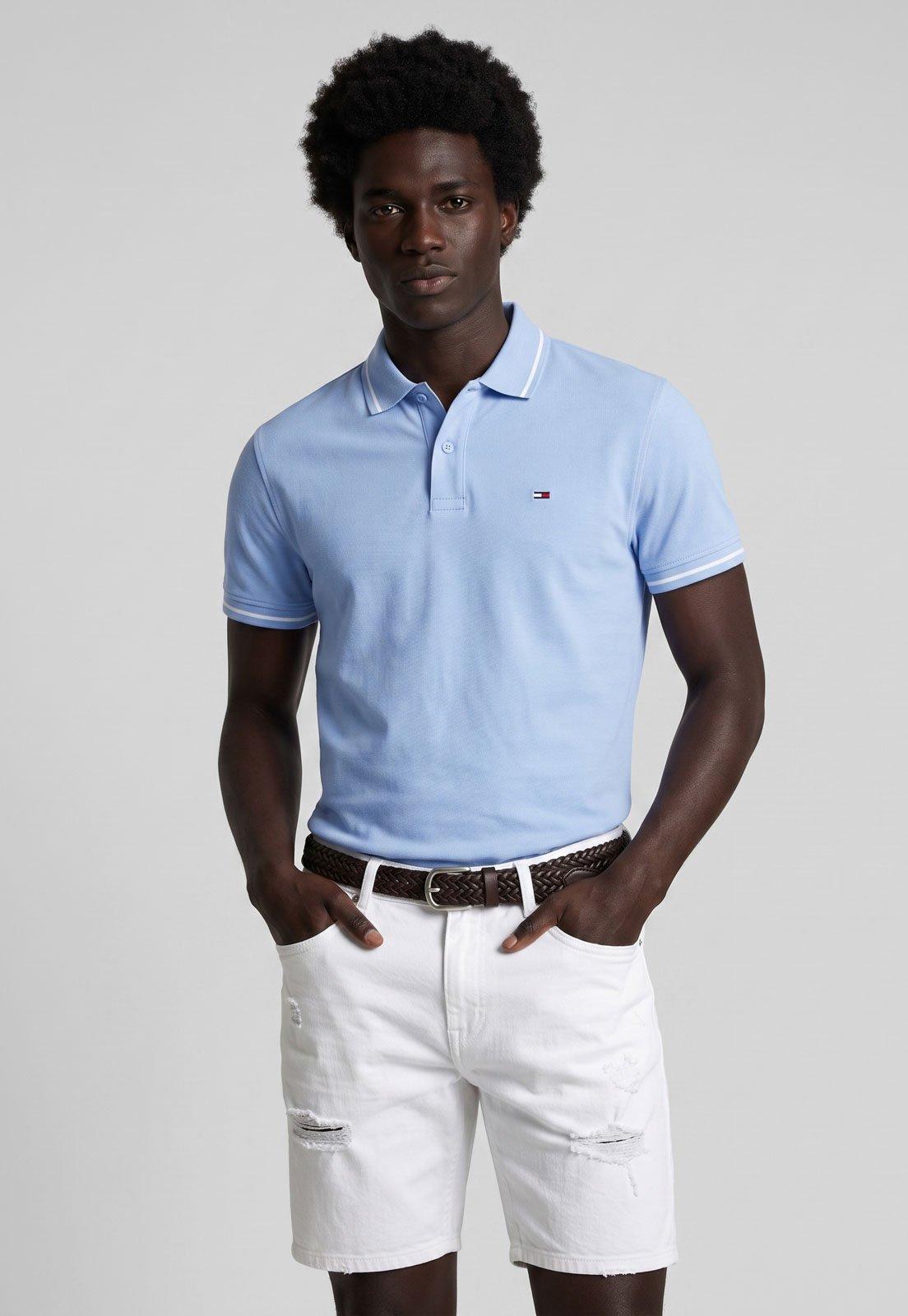 Camisa Polo Masculina Tommy Jeans Tipped Azul