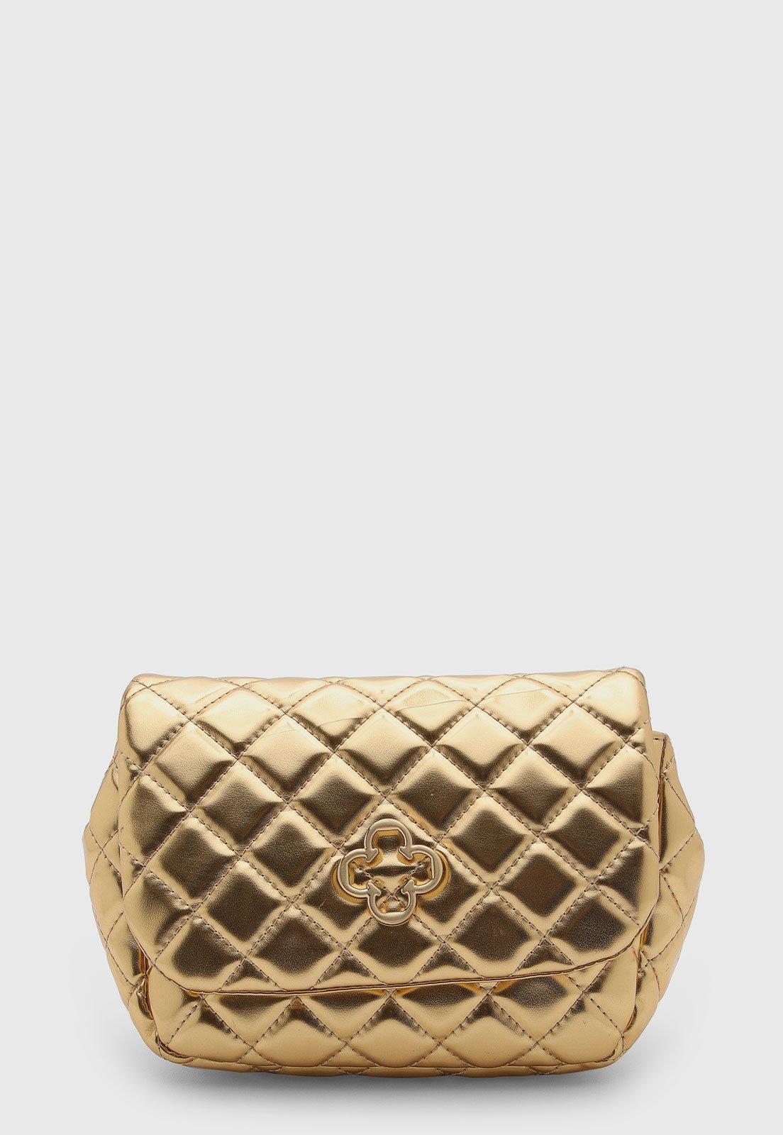 Bolsa Capodarte Estruturada Matelassê Dourado