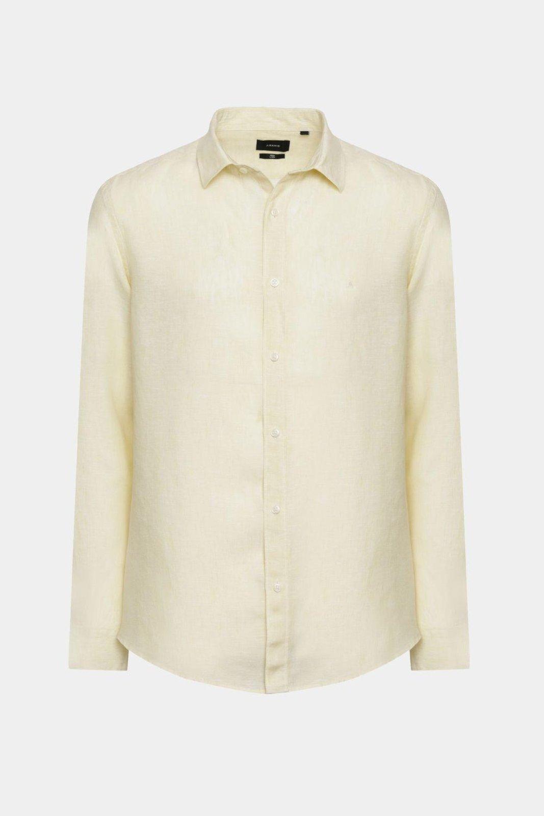 Camisa Aramis Manga Longa Move Slim em Linho Amarelo