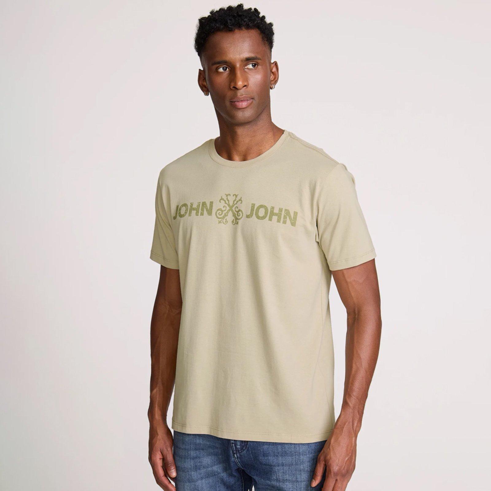 Camiseta John John Regular Basic Pr26 Bege Masculino