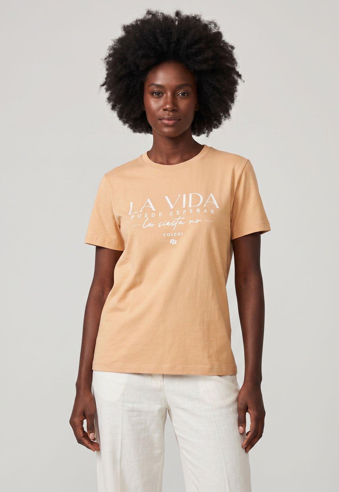 Camiseta Feminina Colcci La Vida Laranja