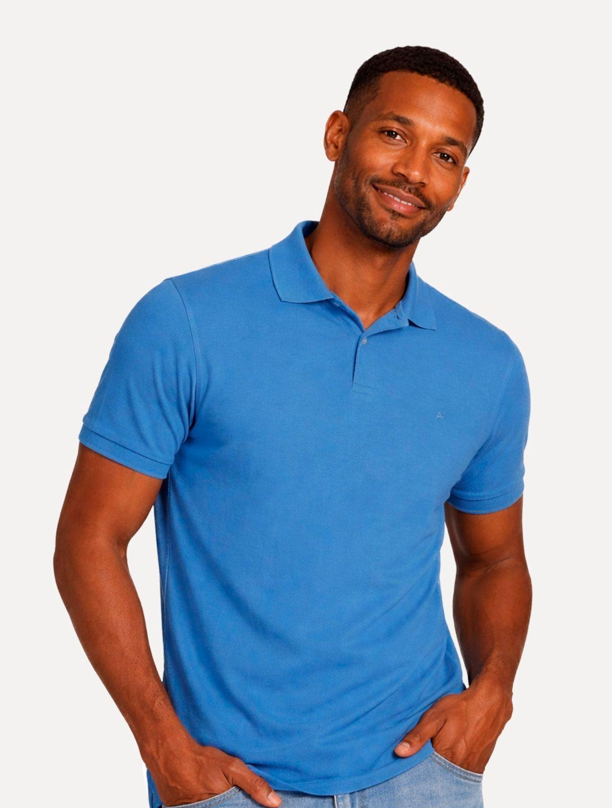 Polo Aramis Masculina Basic Piquet Mono Azul