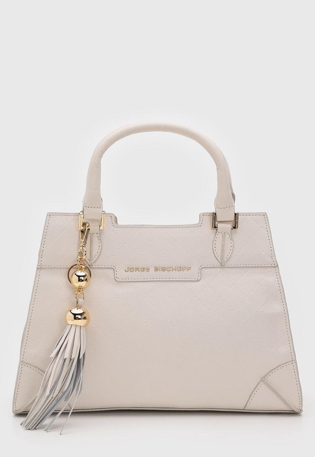 Bolsa Feminina Jorge Bischoff Grande Texturizada Off-White