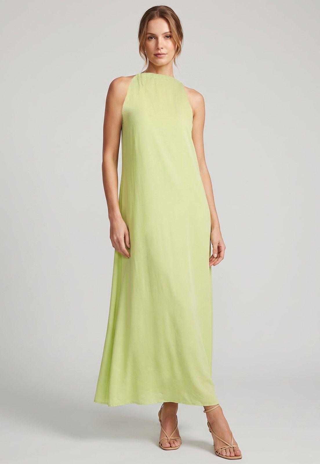 Vestido Lança Perfume Longo Alças Largas Verde