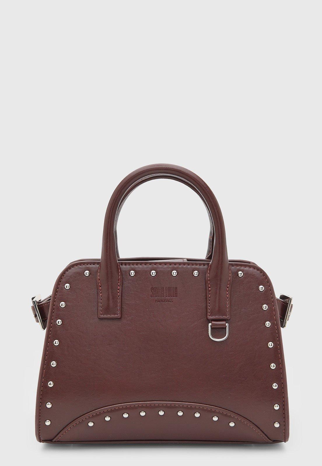 Bolsa Feminina Santa Lolla Estruturada Detalhe Metálico Marrom