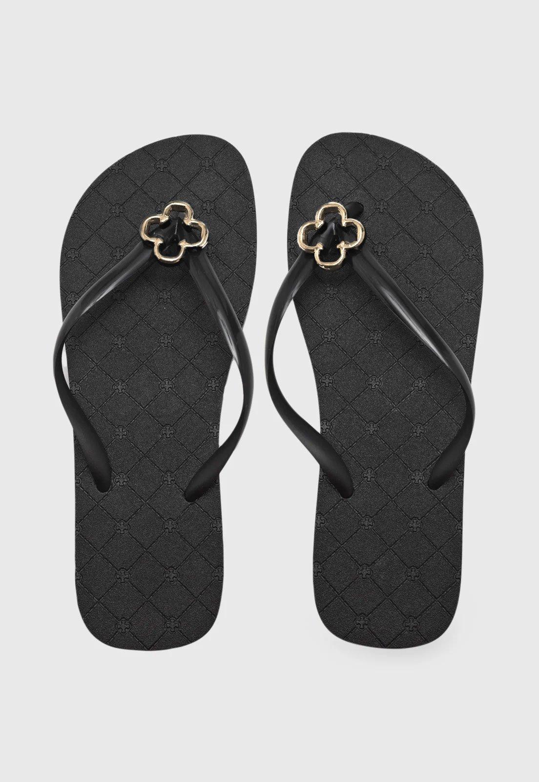 Chinelo Feminino Capodarte Monograma Preto