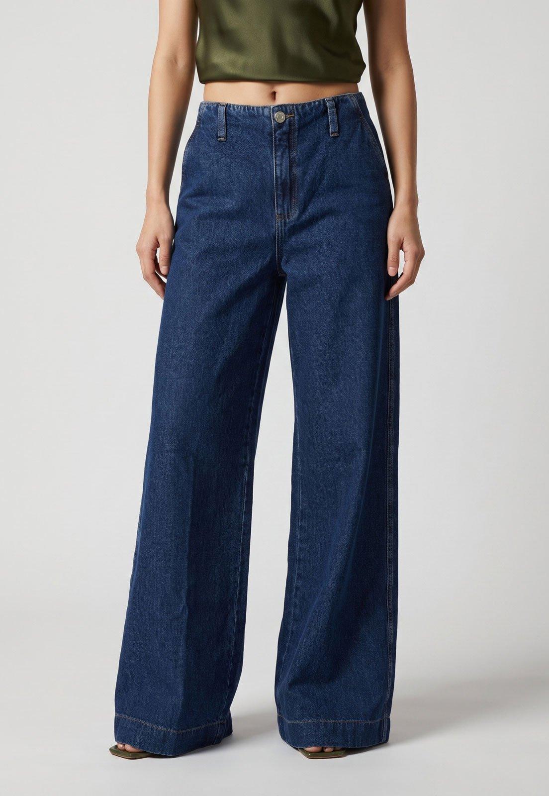 Calça Feminina Colcci Pantalona Azul Marinho