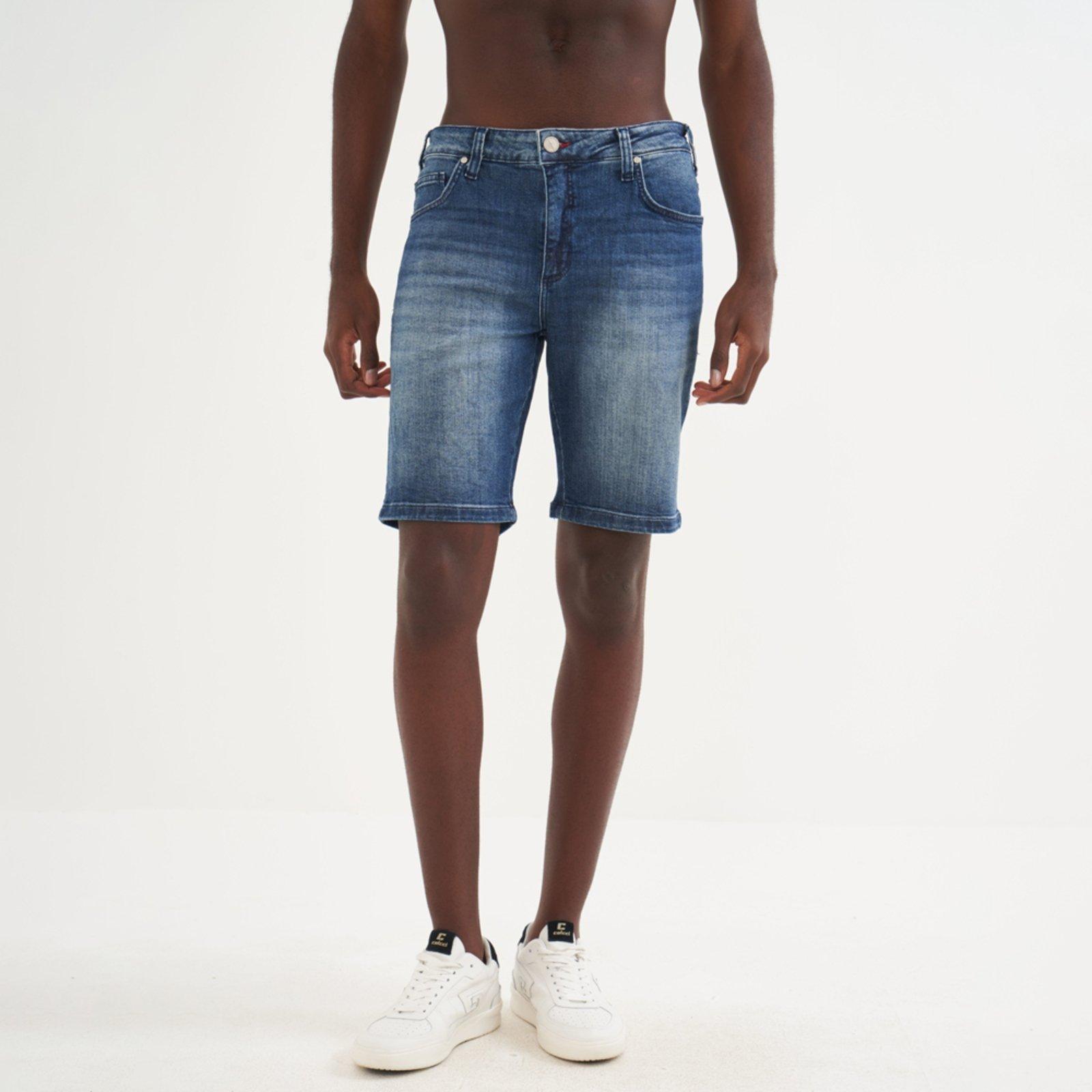 Bermuda Jeans Colcci Davi Fog Pr26 Azul Masculino
