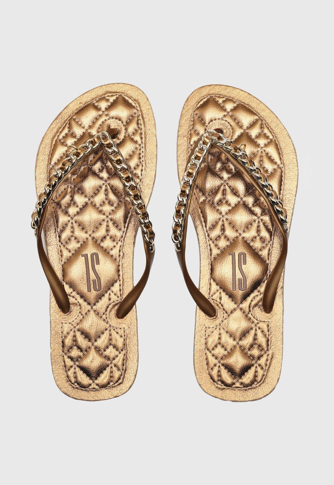 Chinelo Santa Lolla Corrente Dourado