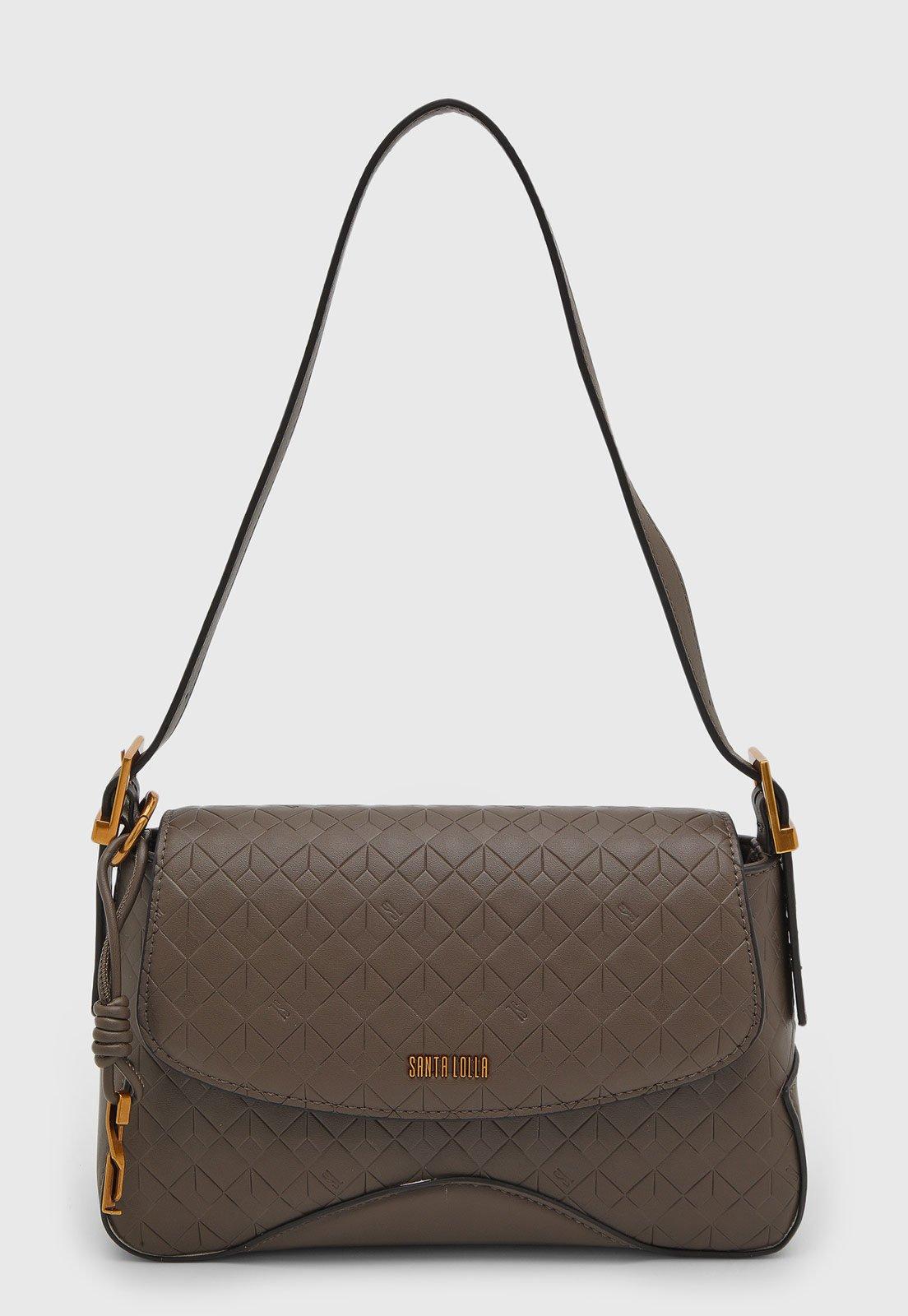 Bolsa Média Santa Lolla Textura Trabalhada Marrom