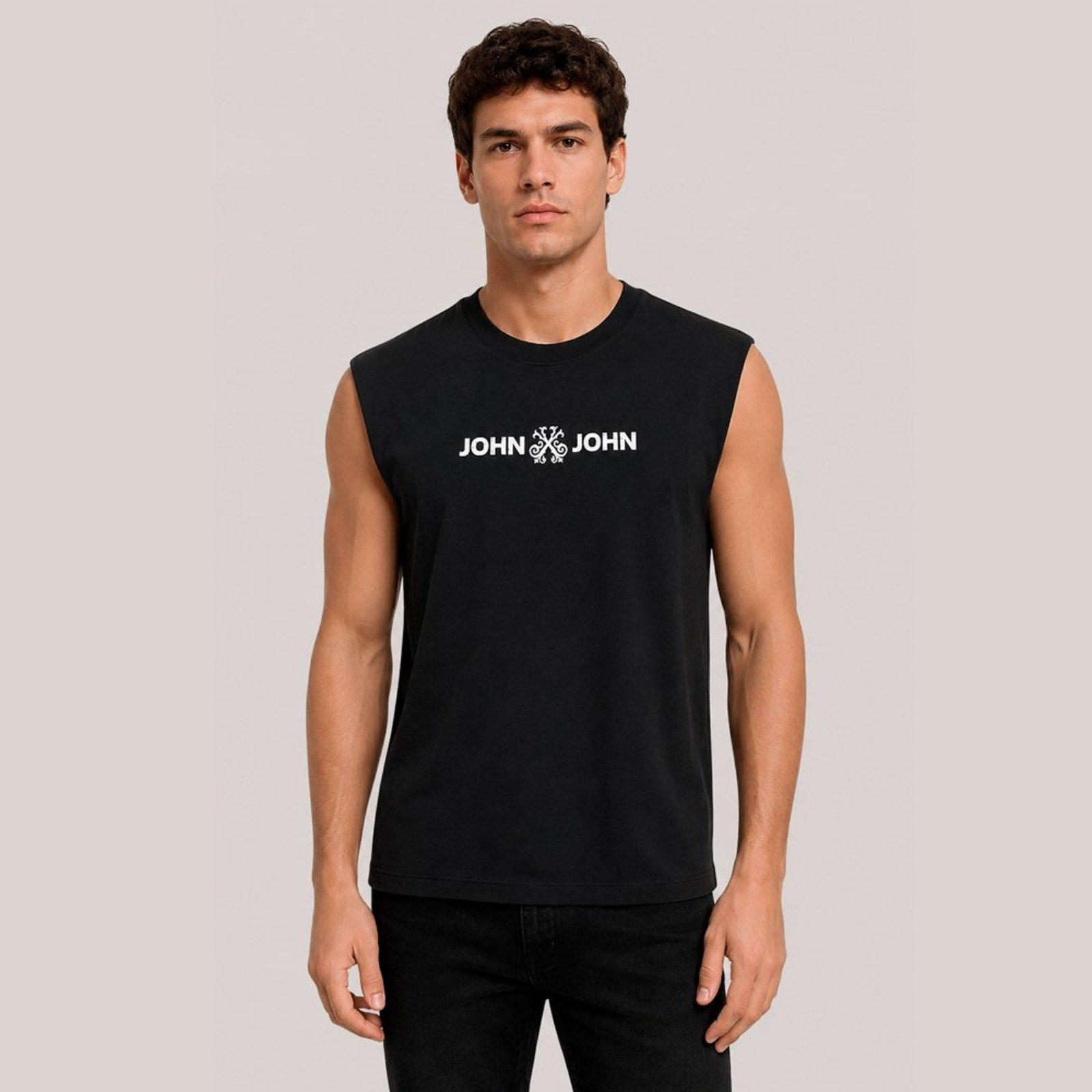 Regata John John Flat Pr27 Preto Masculino