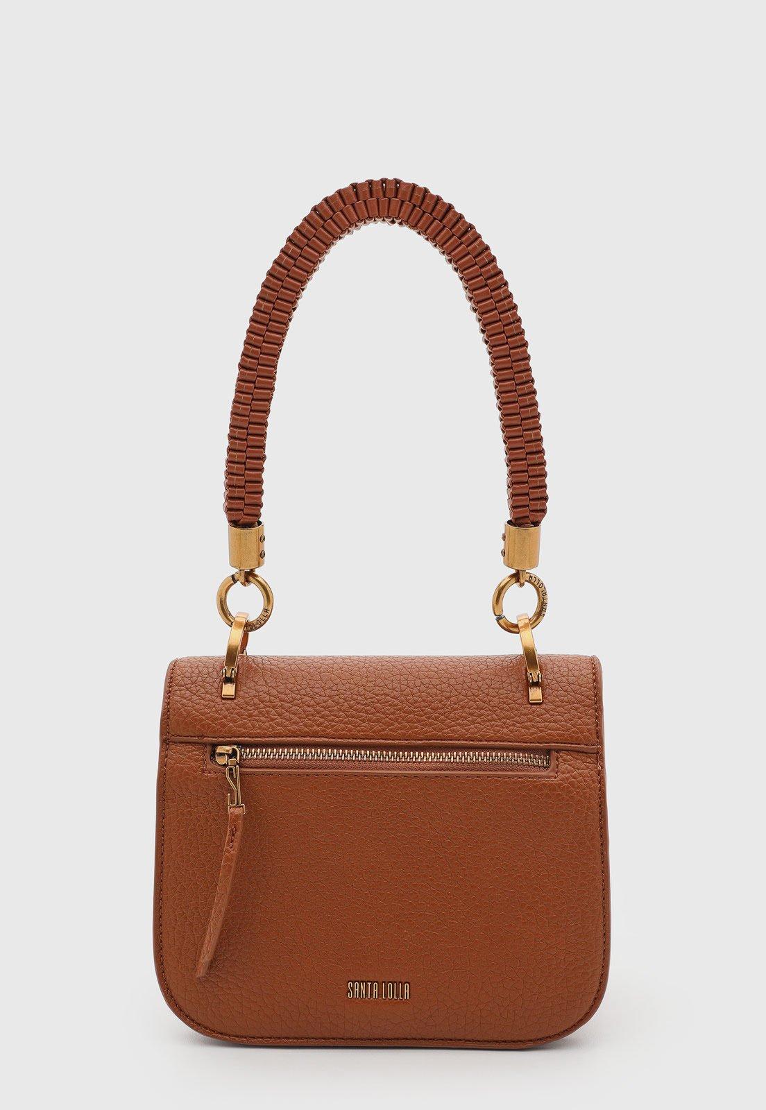 Bolsa Feminina Santa Lolla Média Design Estruturado Caramelo