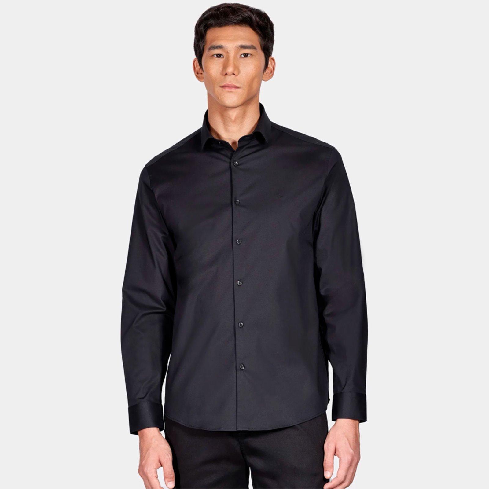 Camisa Aramis Reg Tricoline Stretch Pr26 Preto Masculino