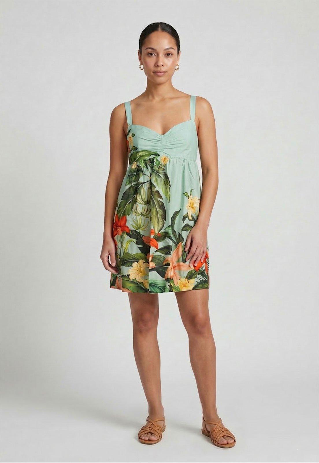 Vestido Feminino FARM Estampa Tropical Verde