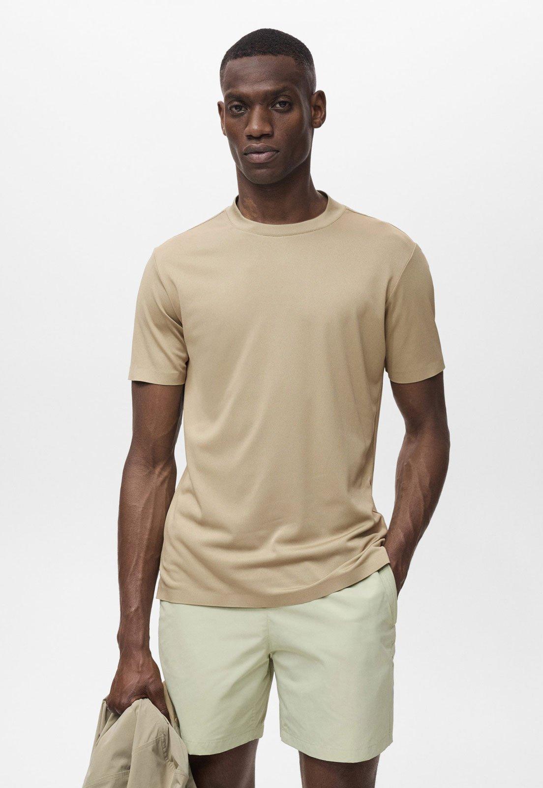Camiseta Masculina Mango COOLMAX® Slim Bege