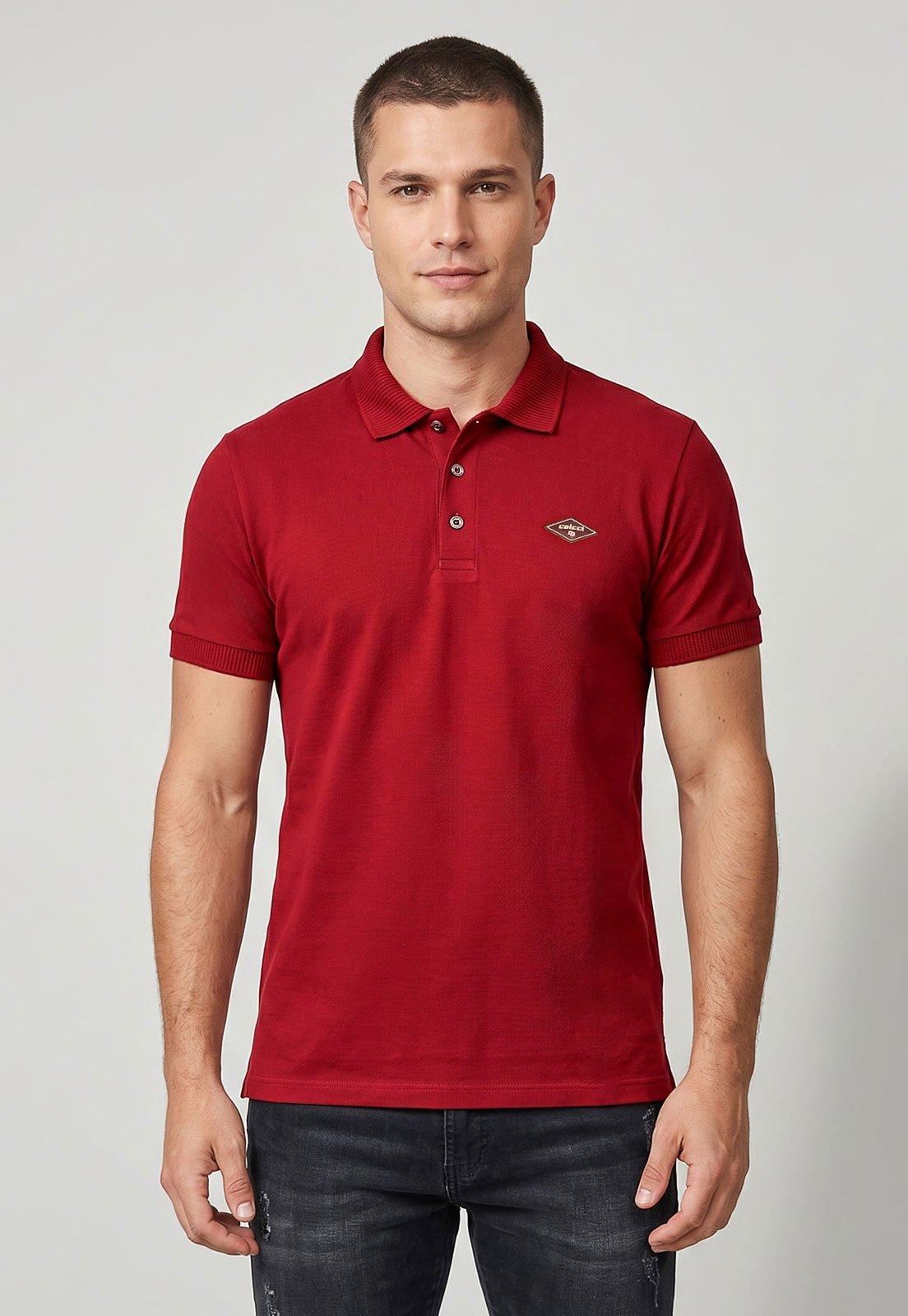 Polo Masculina Colcci Gola Polo Vermelha