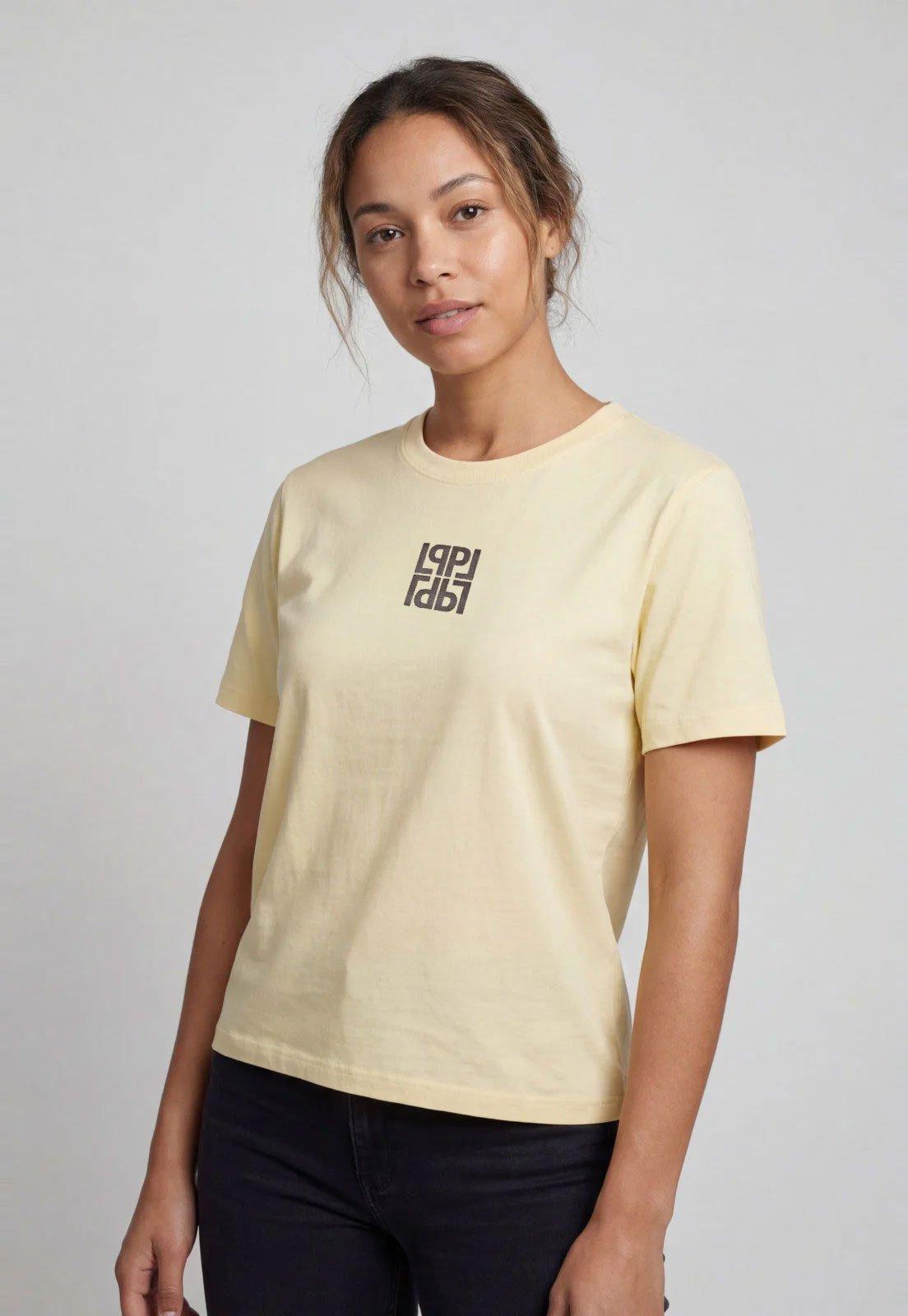 Camiseta Feminina Lança Perfume Decote Redondo Amarela