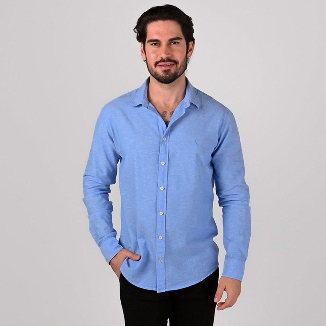 Camisa Reserva Linho Azul