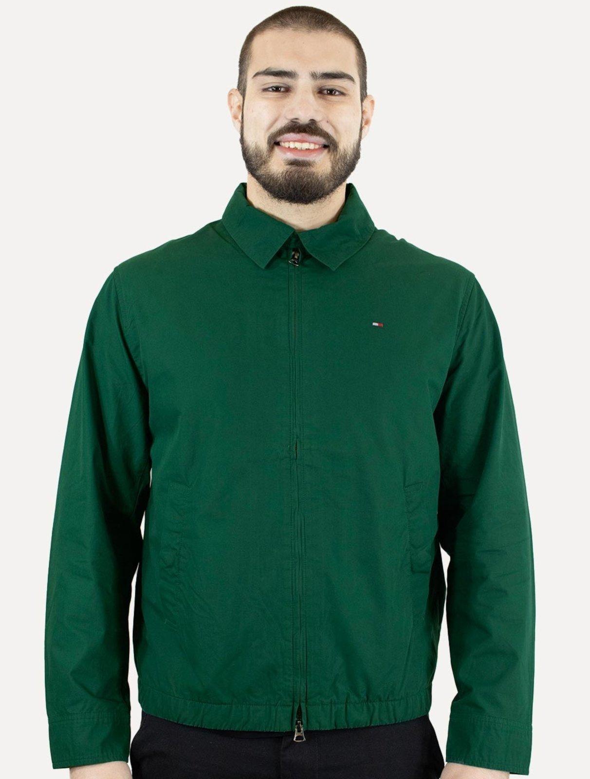 Jaqueta Tommy Hilfiger Masculina Regular Cotton Ivy Verde Escuro
