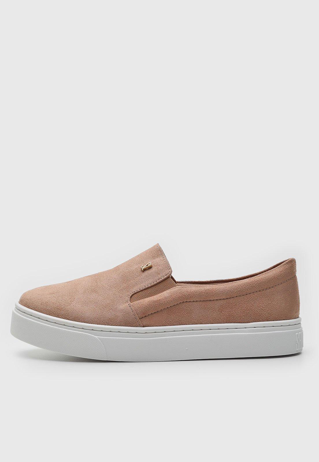 Tênis Slip On Santa Lolla Suede Bege