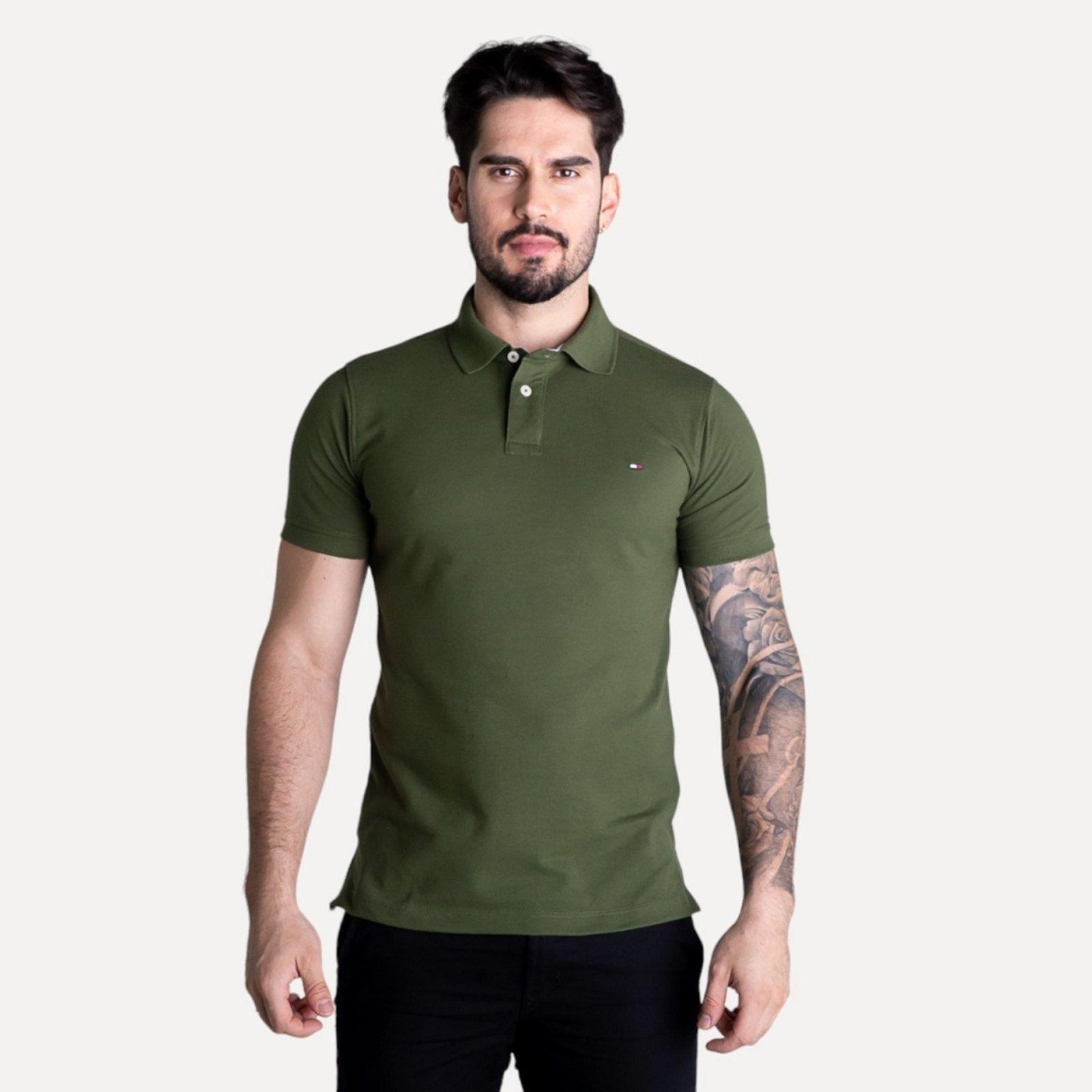 Camisa Polo Tommy Hilfiger Verde Musgo