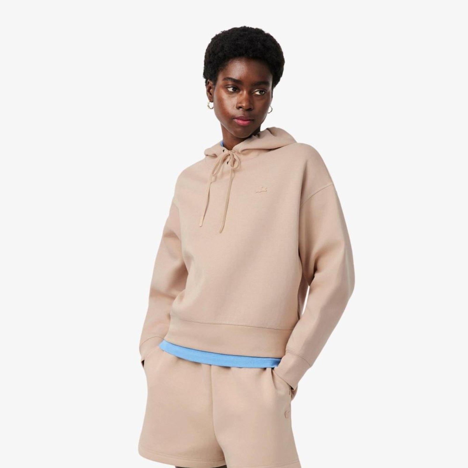 Moletom Oversized com Capuz Ajustável Bege