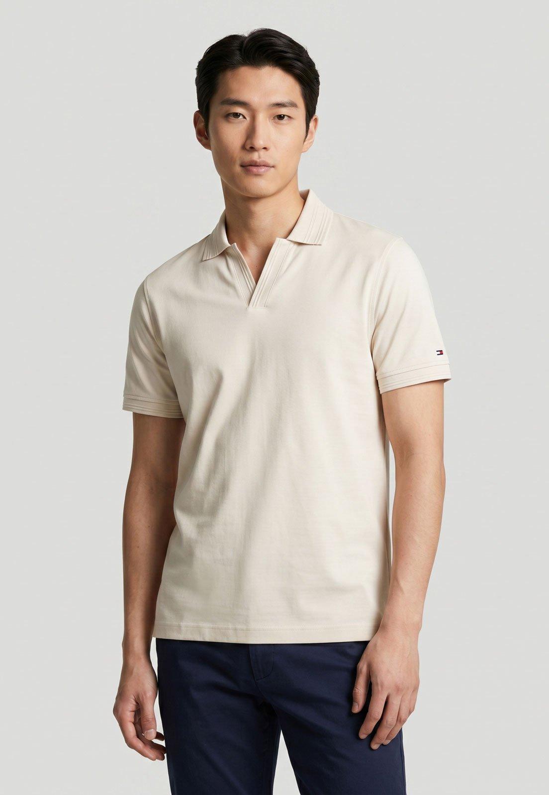 Camisa Polo Masculina Tommy Hilfiger Lisa Off-white