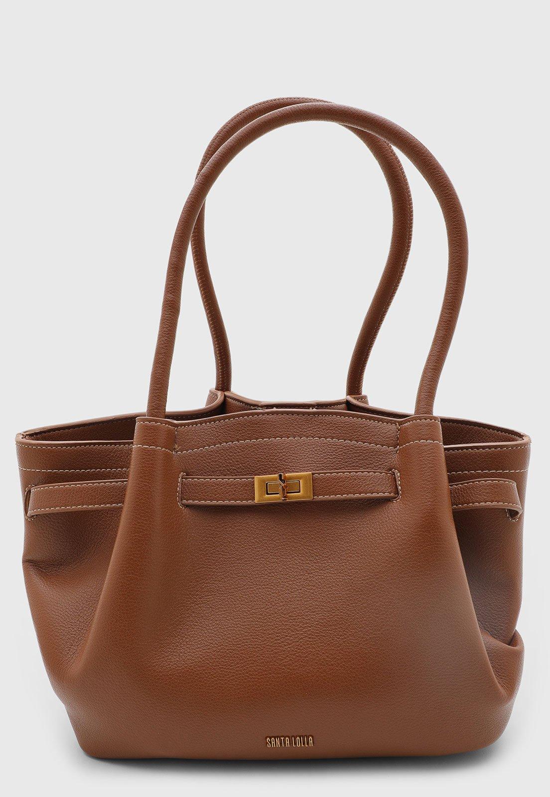 Bolsa Feminina Santa Lolla Texturizada Marrom