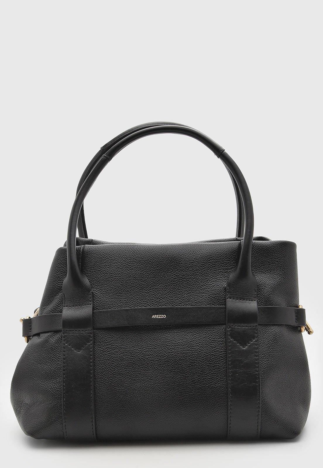 Bolsa Feminina Arezzo Grande Couro Preta